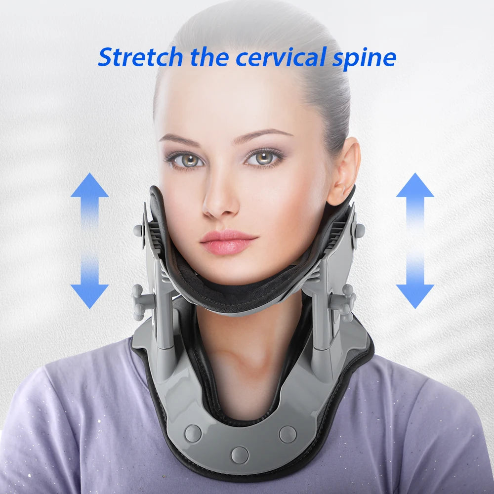 Neck Cervical Traction Adjustable Heating Cervical Support Posture Correction Collar Stretcher Neck Retractor for Chirdren Adult