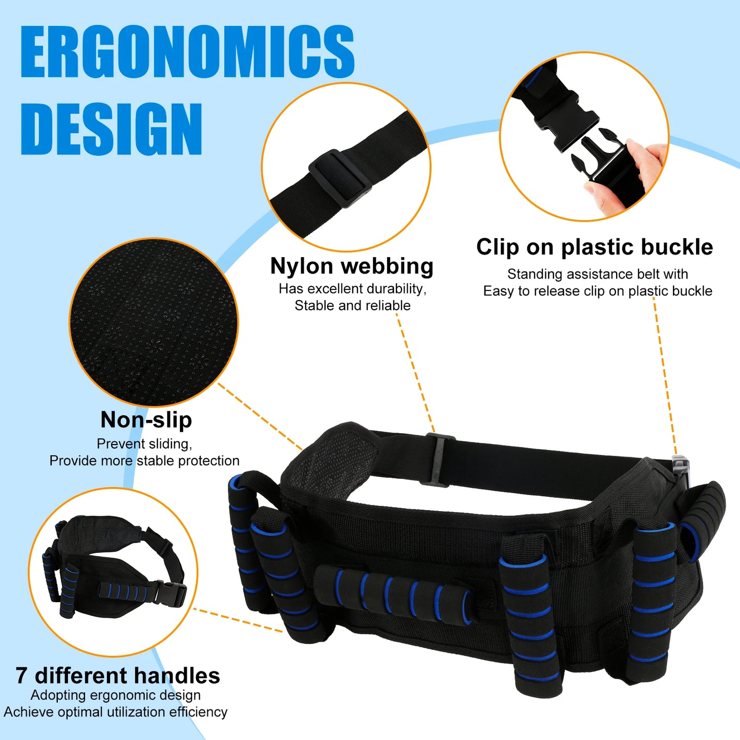 Cinturón de transferencia para la marcha de personas mayores, cinturón de asistencia para caminar de forma independiente, hebilla de liberación rápida, cinturón de cuidado para pacientes discapacitados.