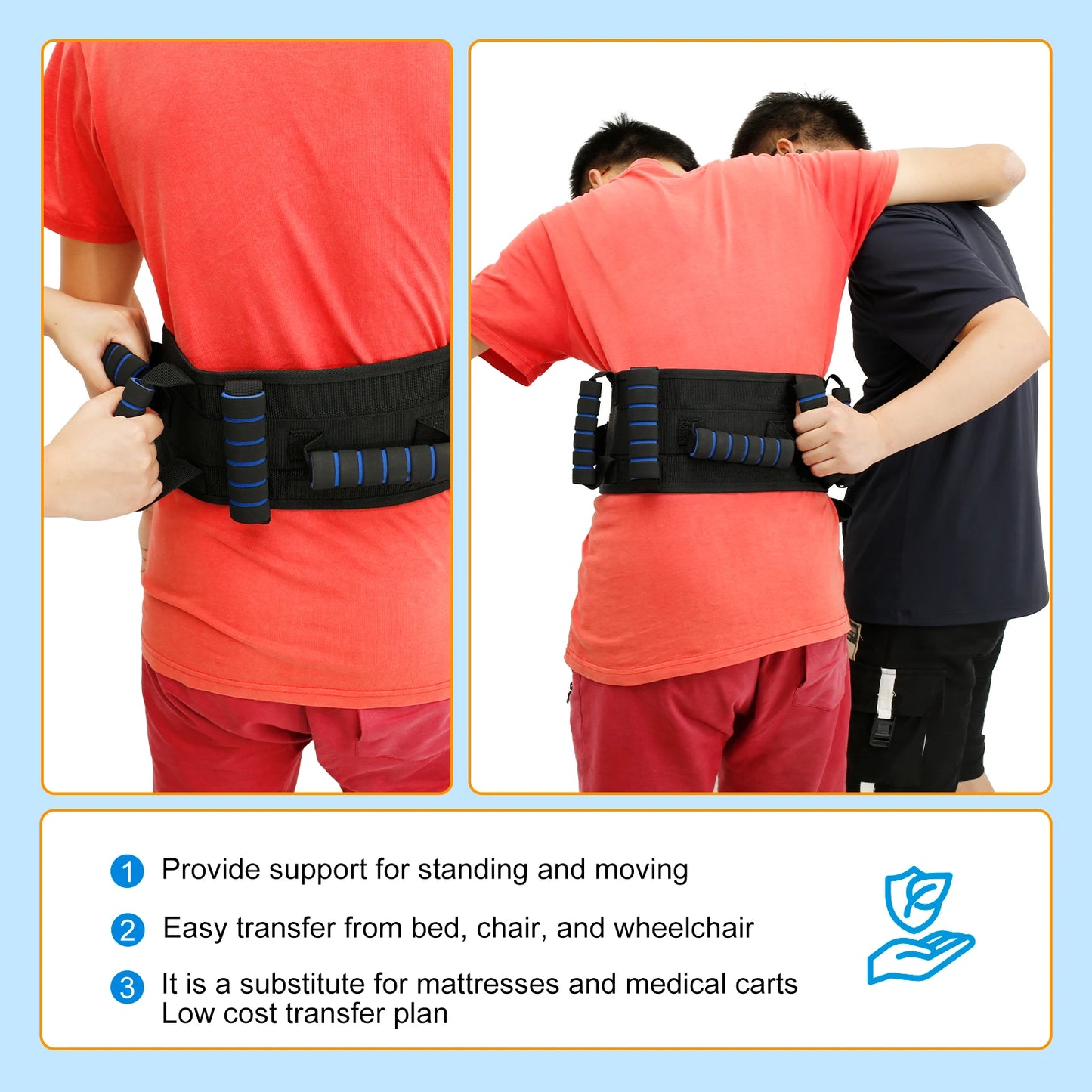 Cinturón de transferencia para la marcha de personas mayores, cinturón de asistencia para caminar de forma independiente, hebilla de liberación rápida, cinturón de cuidado para pacientes discapacitados.