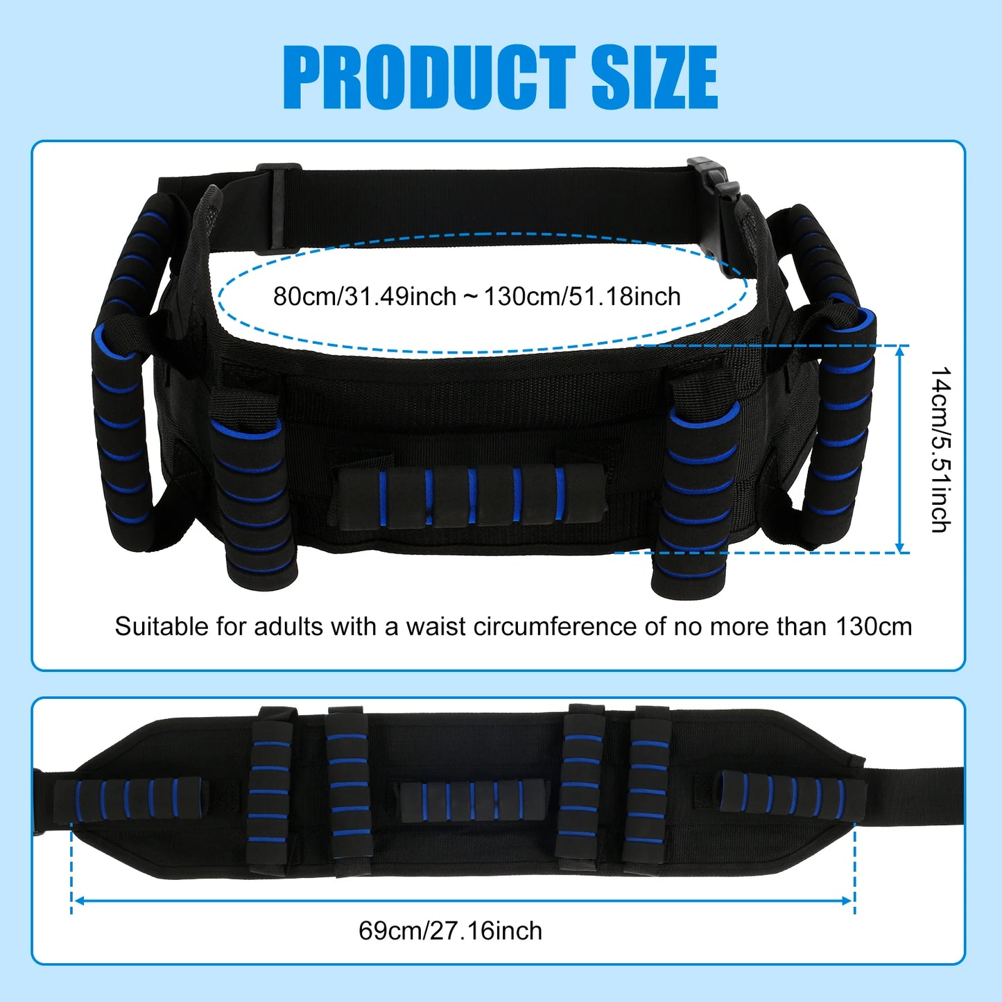 Cinturón de transferencia para la marcha de personas mayores, cinturón de asistencia para caminar de forma independiente, hebilla de liberación rápida, cinturón de cuidado para pacientes discapacitados.