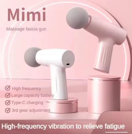 Mini pistola de masaje muscular rosa